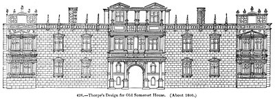 Thorpes Design for Old Somerset House. (Omtrent 1600) av English School